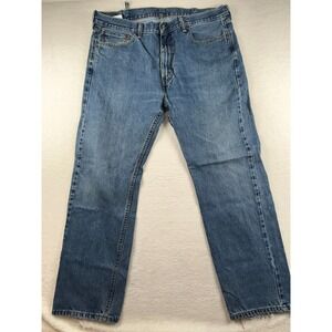Levi's 505 Jeans Mens 40x32 Blue Denim Cotton Regular Fit Mid Rise Distressed